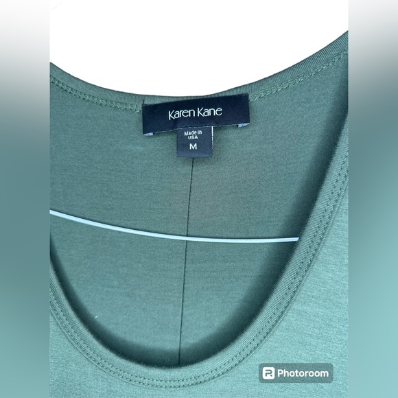 Karen Kane asymmetrical olive green dress SIZE:M - Picture 4 of 4